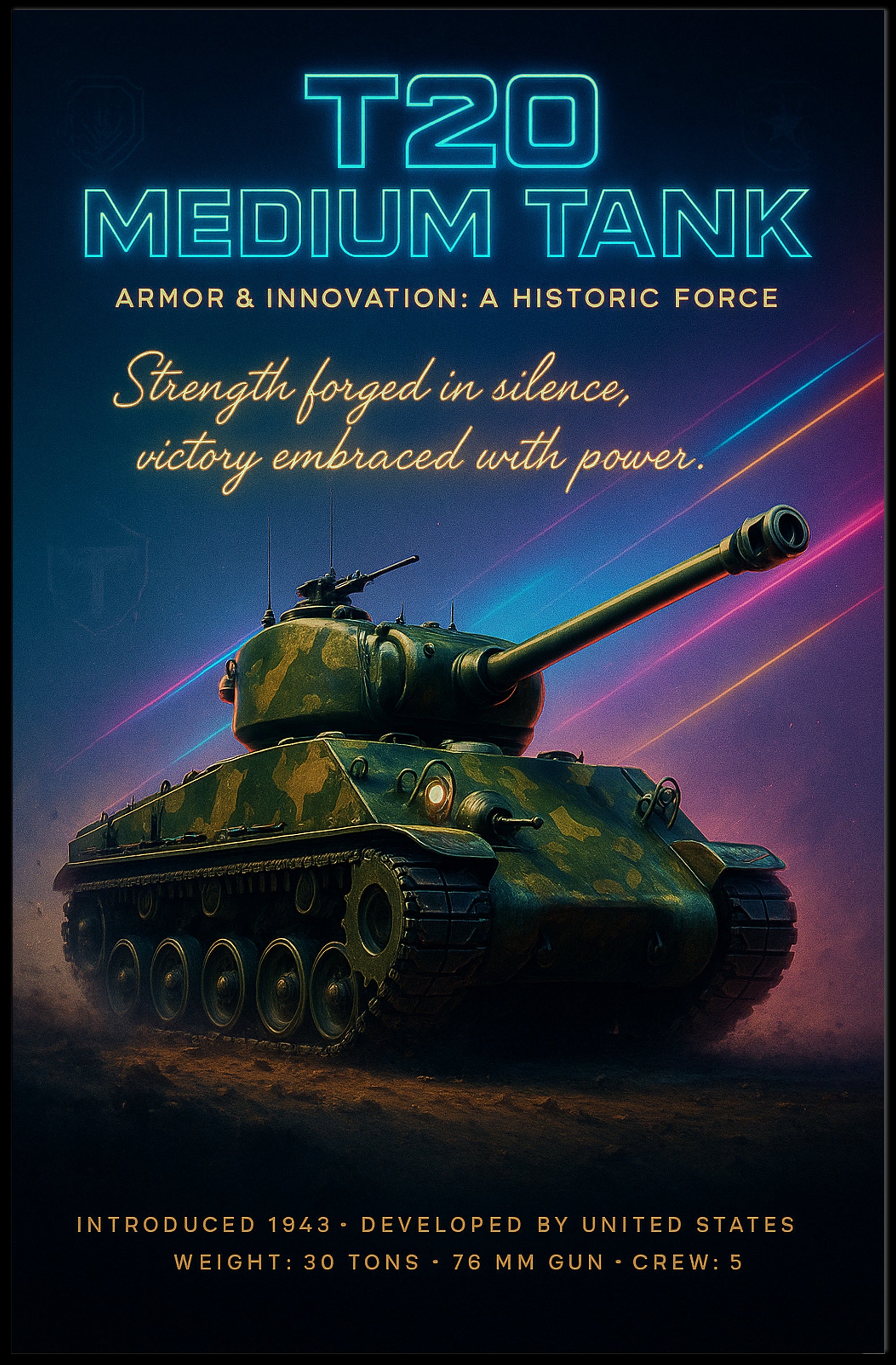 T20 Medium Tank Poster PosterGoat