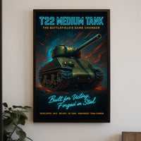T22 Medium Tank The BattlefieldS Game Poster PosterGoat
