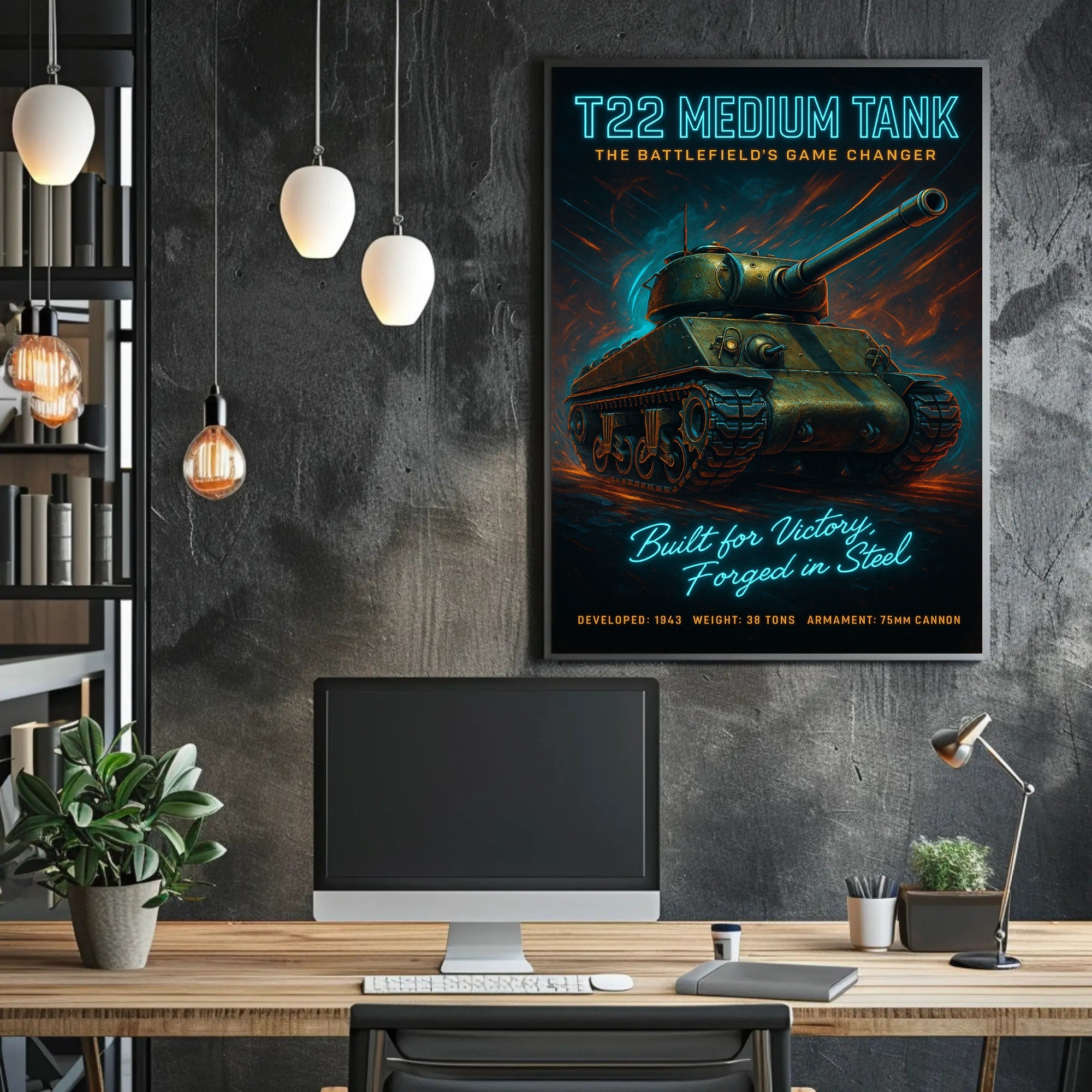 T22 Medium Tank The BattlefieldS Game Poster PosterGoat