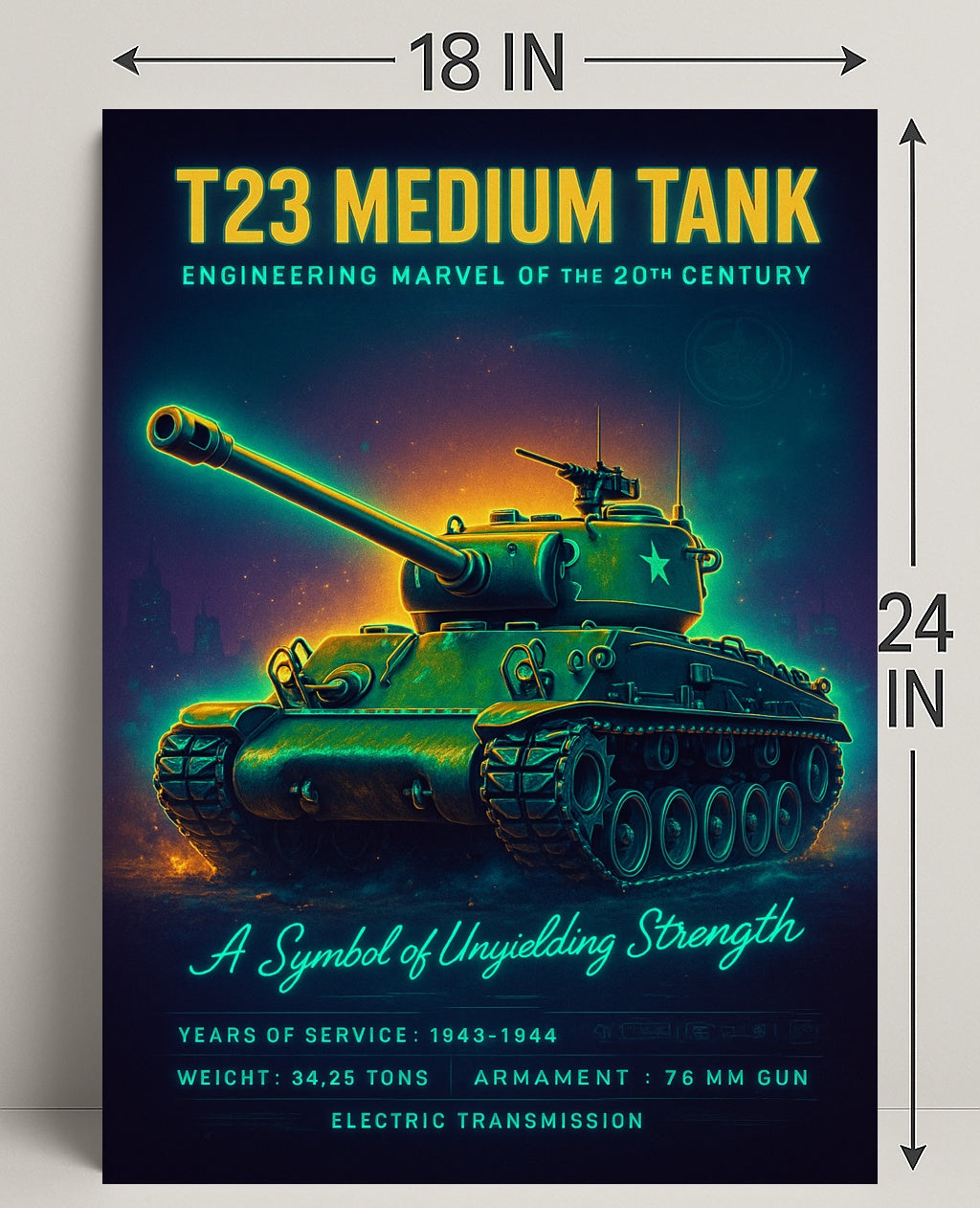 T23 Medium Tank Poster PosterGoat