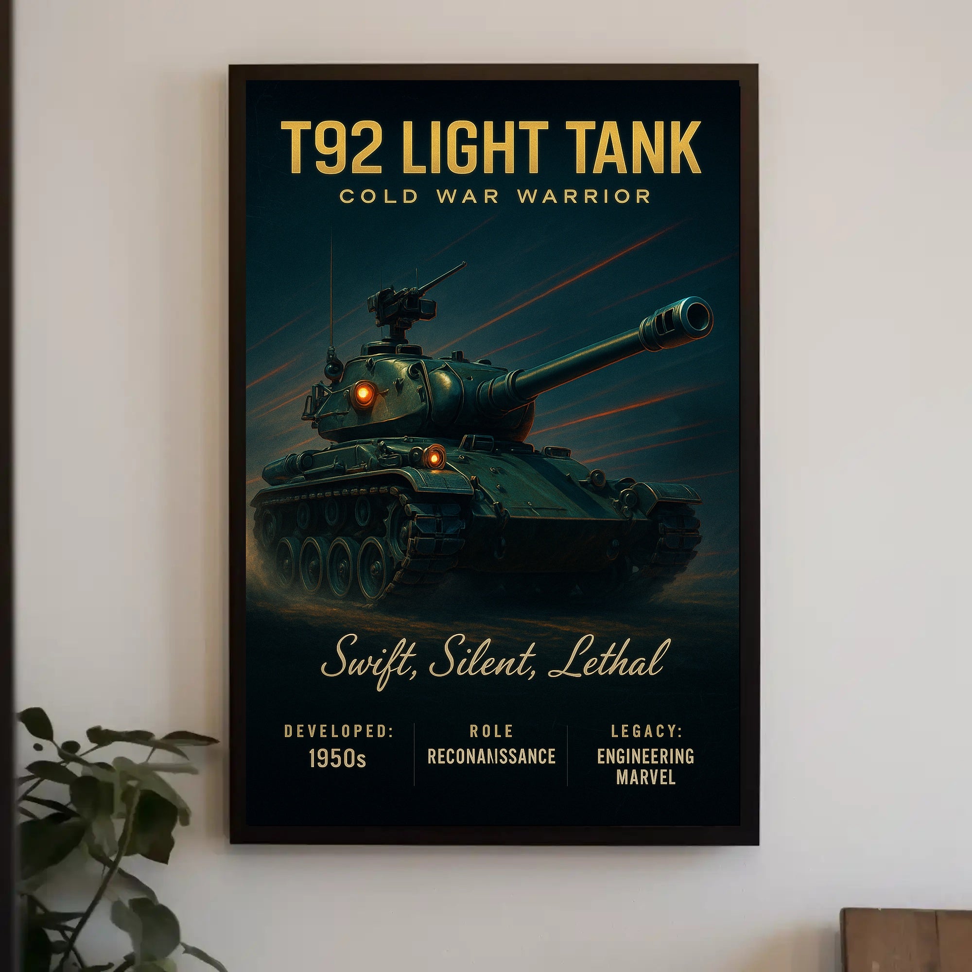 T92 Light Tank Cold War Warrior Poster PosterGoat