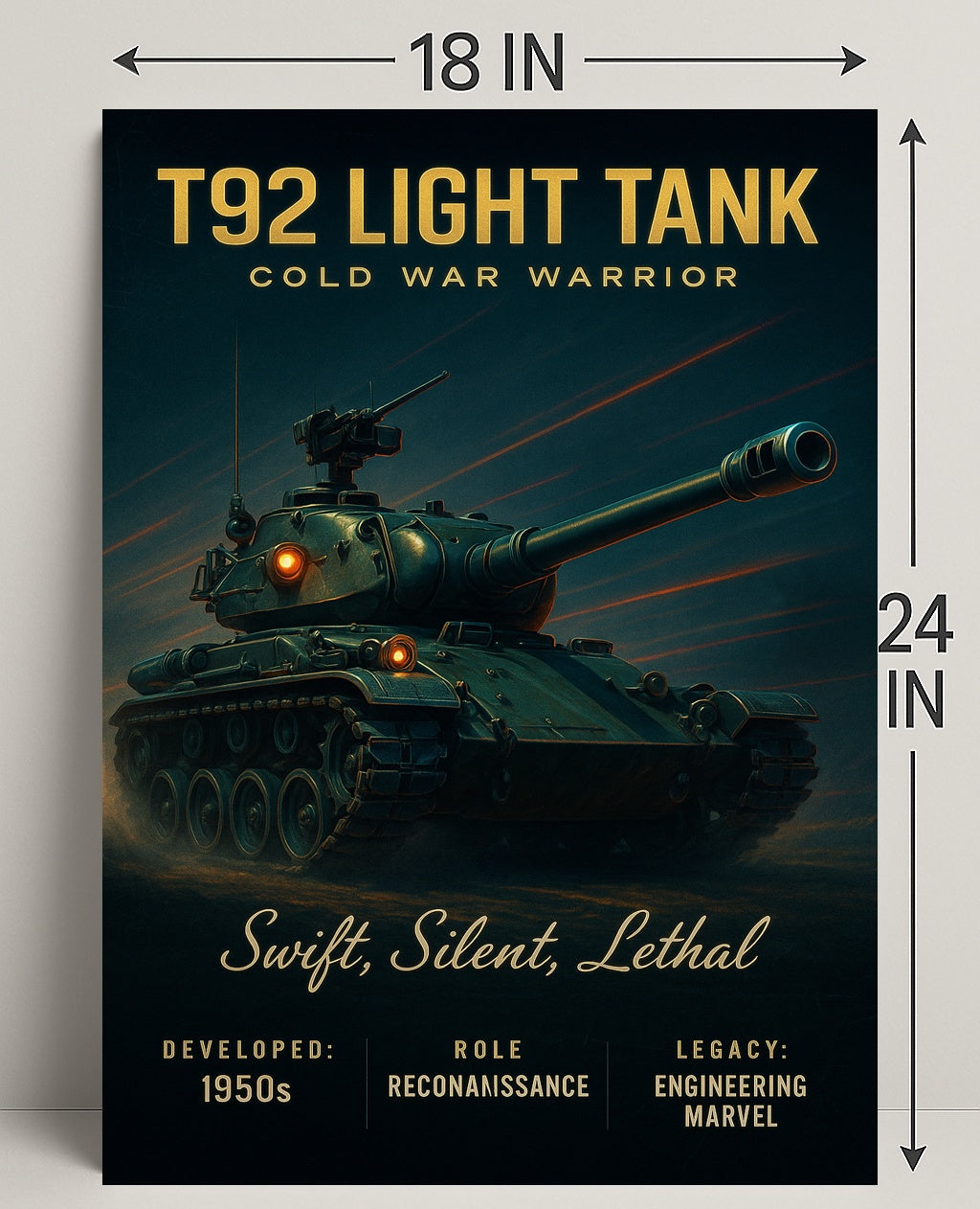 T92 Light Tank Cold War Warrior Poster PosterGoat