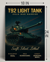 T92 Light Tank Cold War Warrior Poster PosterGoat
