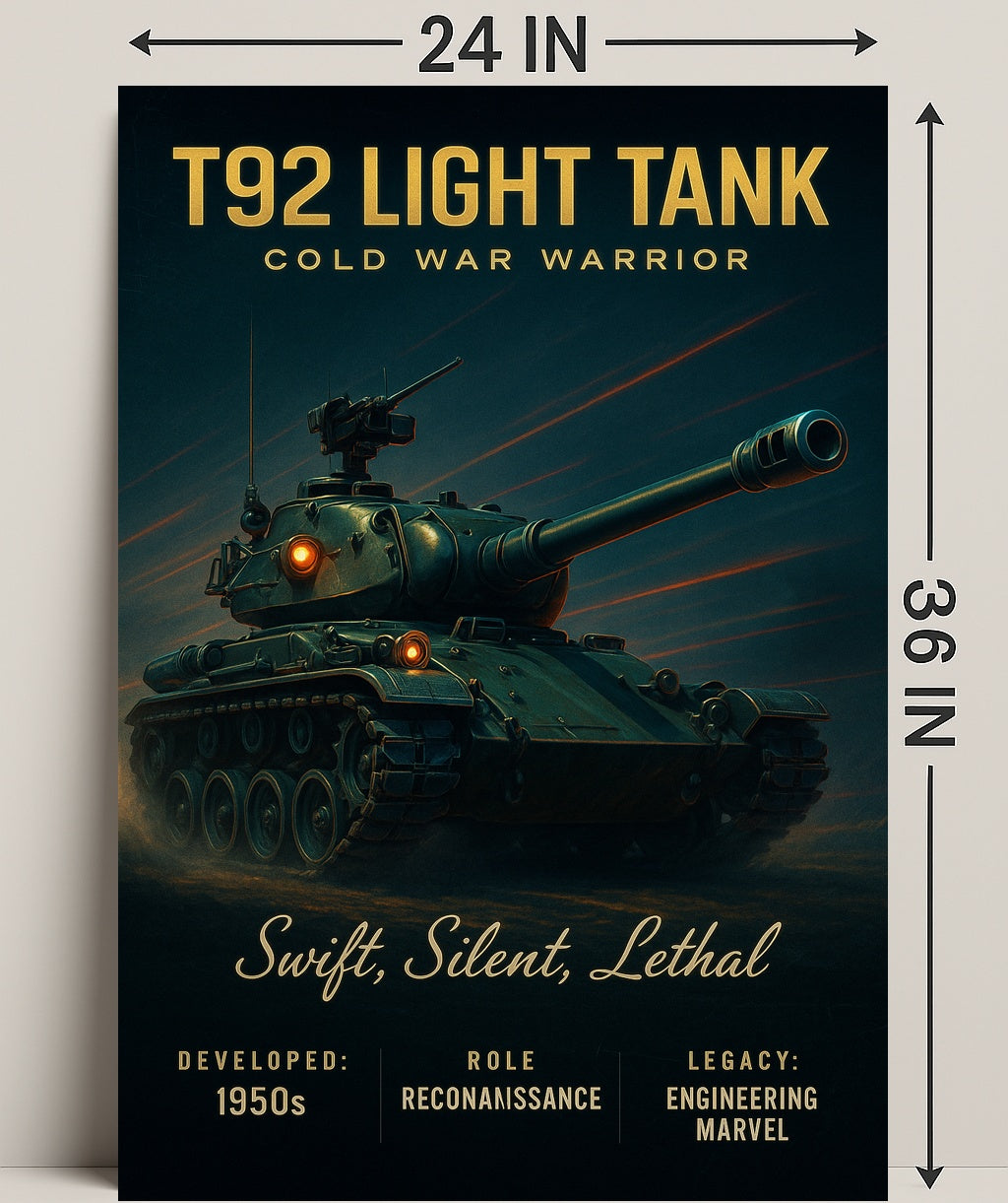 T92 Light Tank Cold War Warrior Poster PosterGoat