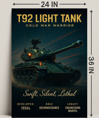 T92 Light Tank Cold War Warrior Poster PosterGoat