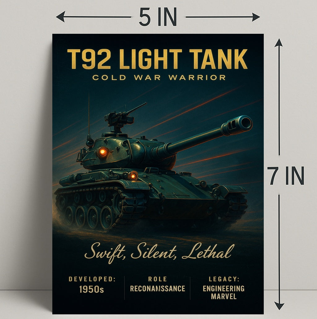 T92 Light Tank Cold War Warrior Poster PosterGoat