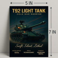 T92 Light Tank Cold War Warrior Poster PosterGoat