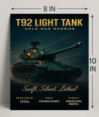 T92 Light Tank Cold War Warrior Poster PosterGoat
