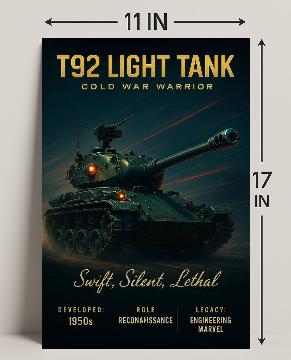 T92 Light Tank Cold War Warrior Poster PosterGoat
