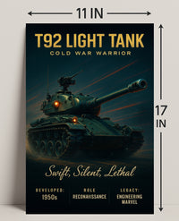 T92 Light Tank Cold War Warrior Poster PosterGoat