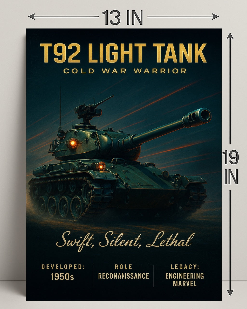 T92 Light Tank Cold War Warrior Poster PosterGoat