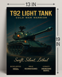 T92 Light Tank Cold War Warrior Poster PosterGoat