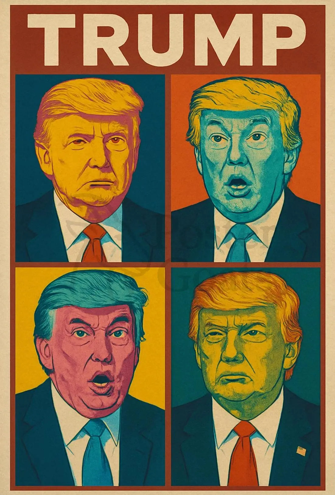 TRUMP Pop Art Statement Political or Propaganda Poster PosterGoat