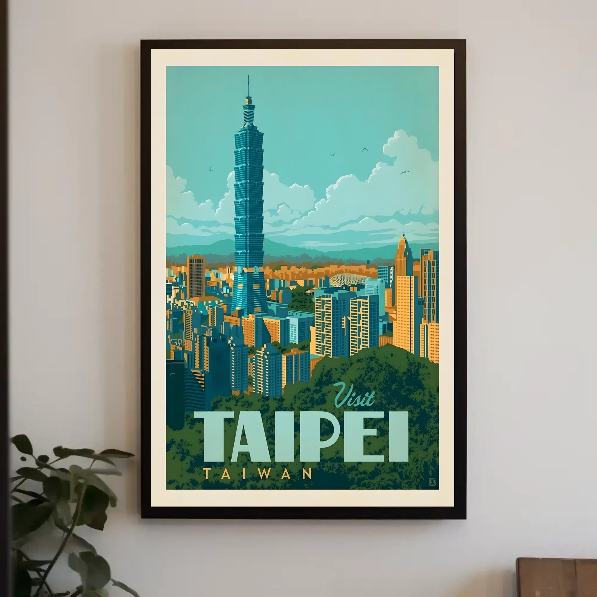 Taipei Taiwan Vintage Travel Poster PosterGoat