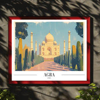 Taj Mahal Vintage Travel Art Poster PosterGoat