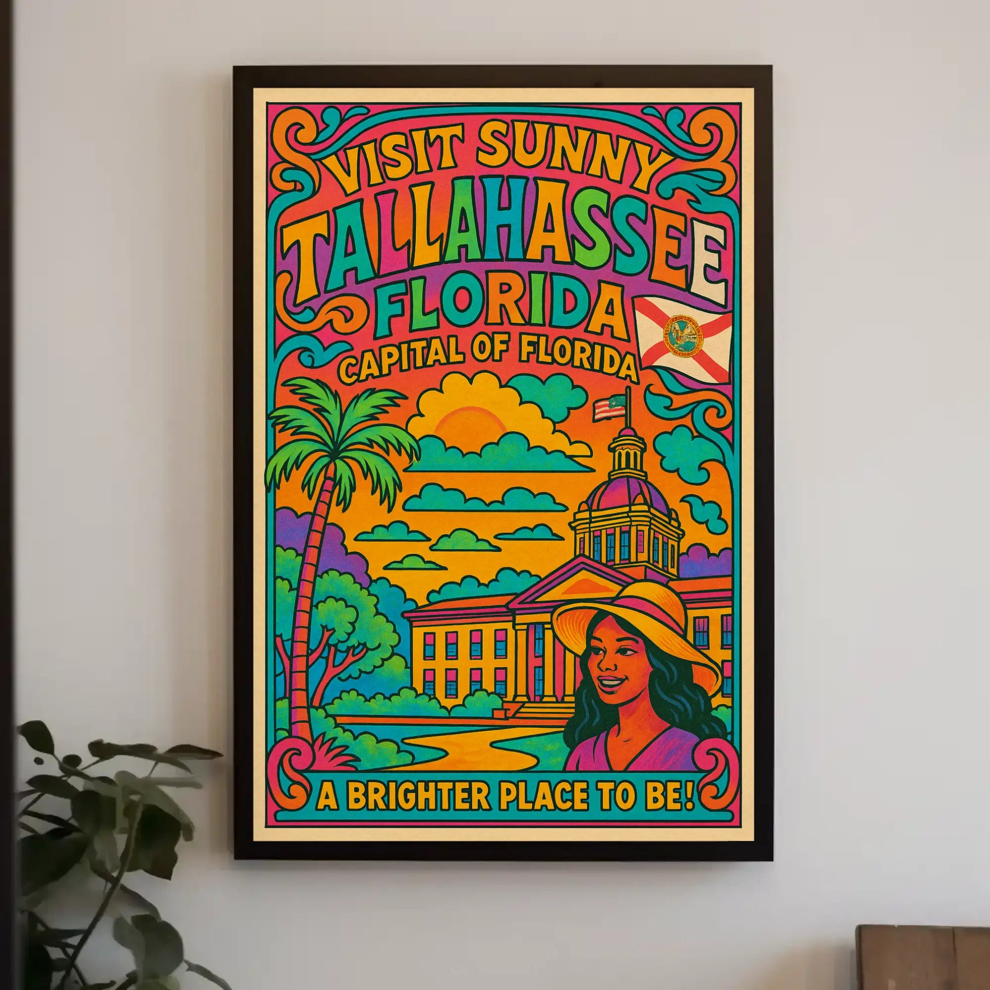 Tallahassee Capitol Sunshine Travel Poster PosterGoat