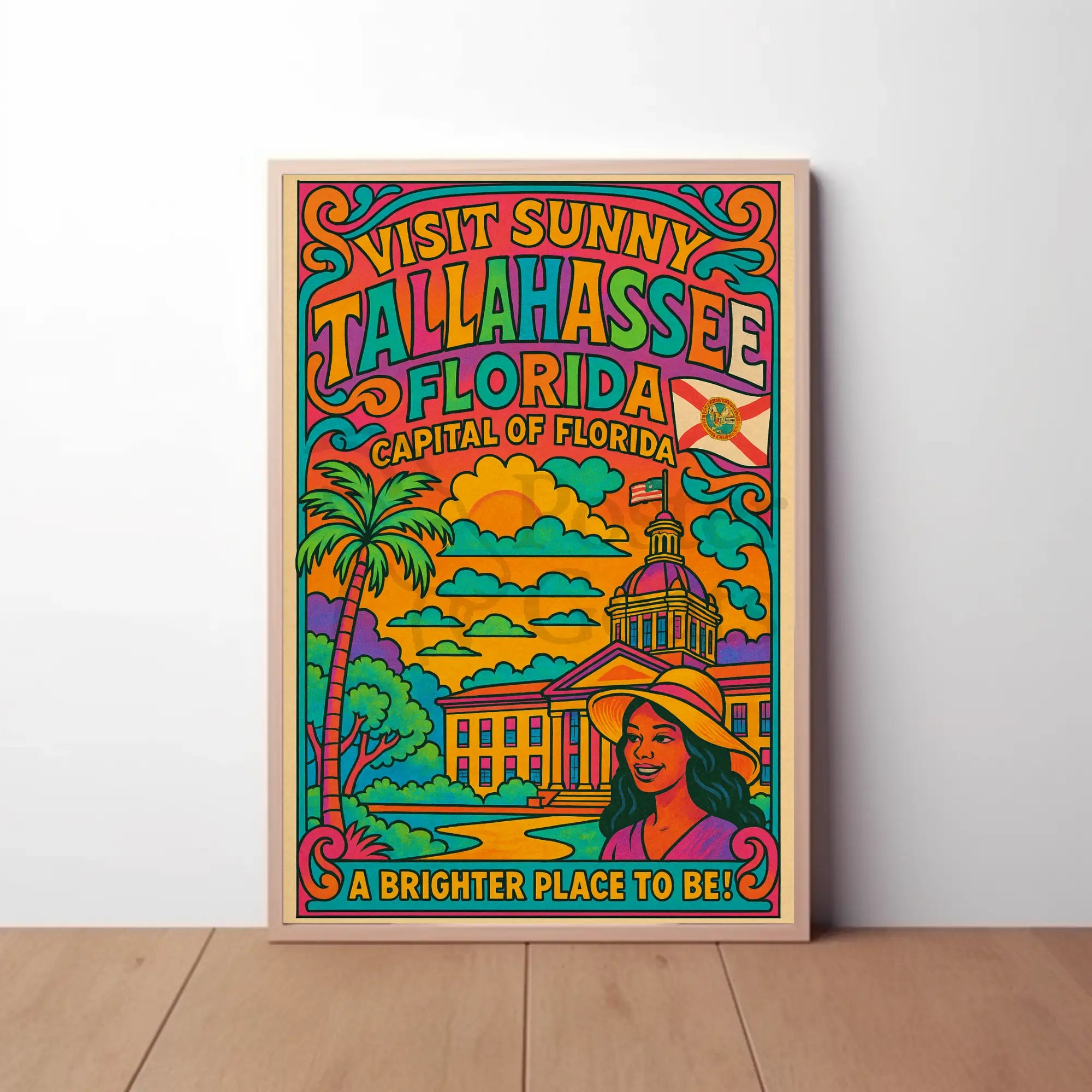 Tallahassee Capitol Sunshine Travel Poster PosterGoat