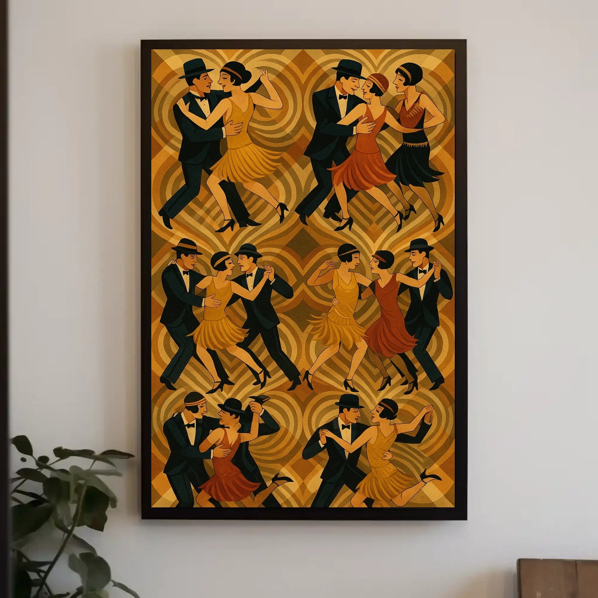 Tango Dancers Art Deco Style Cultural or Heritage Poster PosterGoat