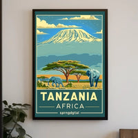 Tanzania Wildlife Adventure Travel Poster PosterGoat