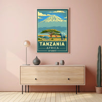 Tanzania Wildlife Adventure Travel Poster PosterGoat