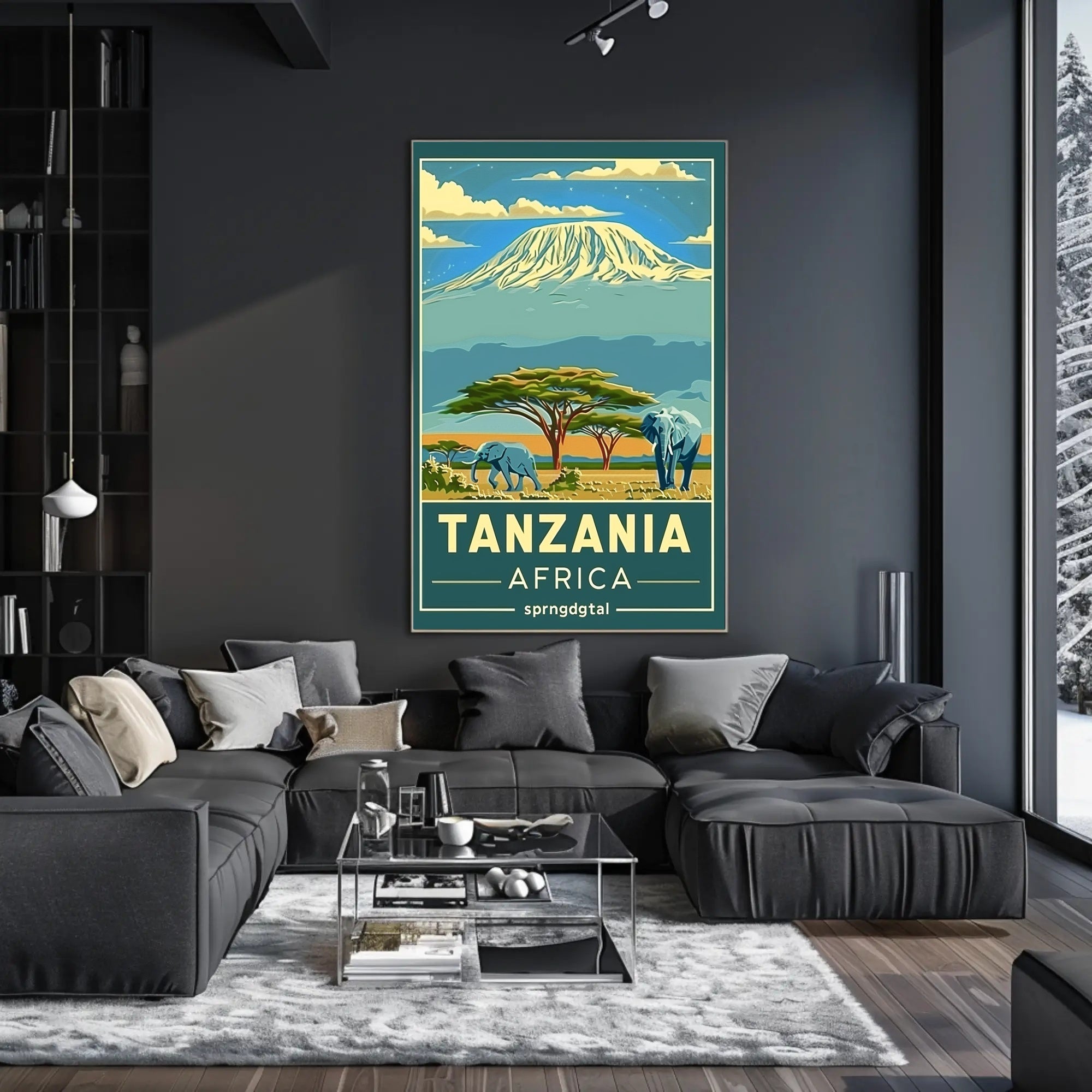 Tanzania Wildlife Adventure Travel Poster PosterGoat