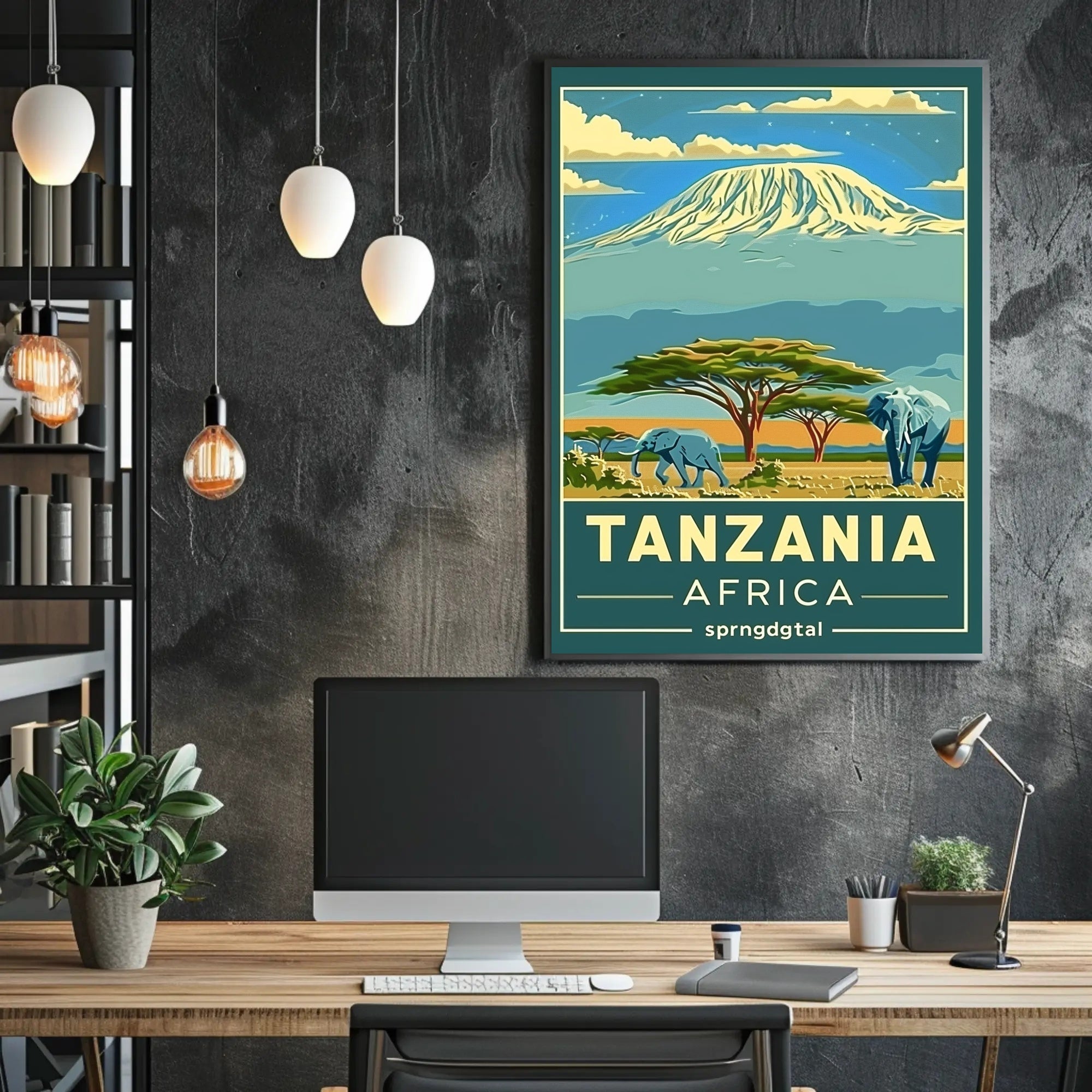 Tanzania Wildlife Adventure Travel Poster PosterGoat