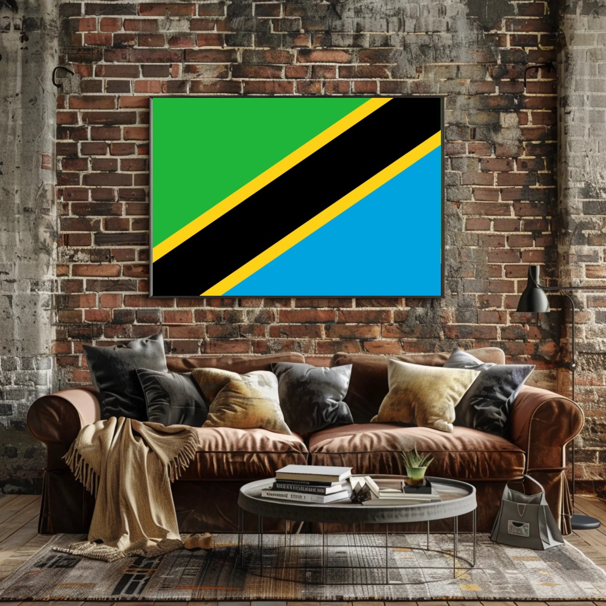 Tanzanian National Pride Minimalist Art Country Flag Poster PosterGoat