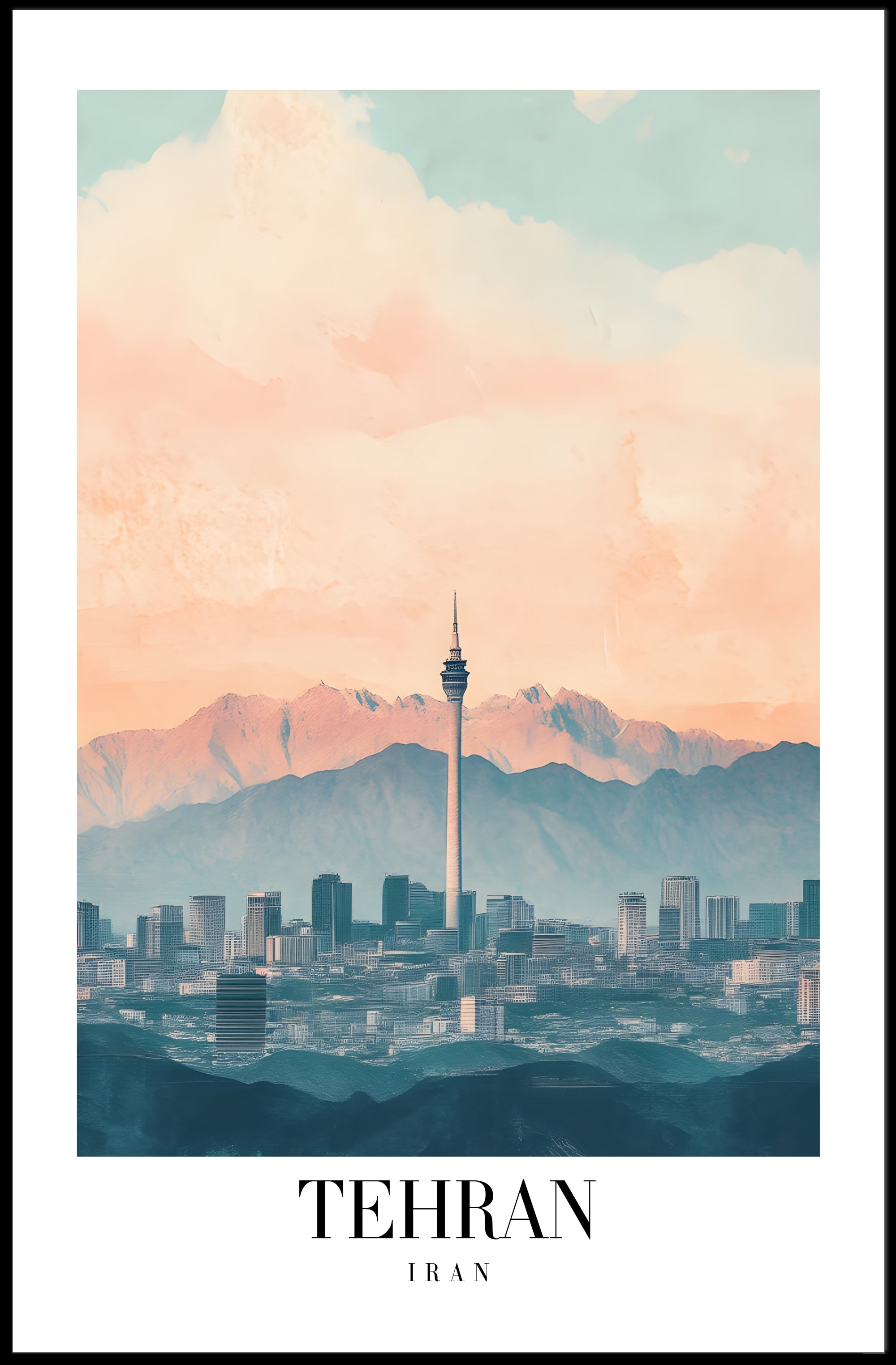 Tehran Skyline Urban Masterpiece: Modern Cityscape Poster PosterGoat