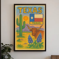 Texas Charm: Rustic Longhorn Heritage Cultural or Heritage Poster PosterGoat