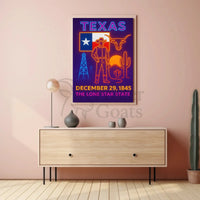 Texas Heritage Celebration Art Poster - Cultural or Heritage Poster PosterGoat