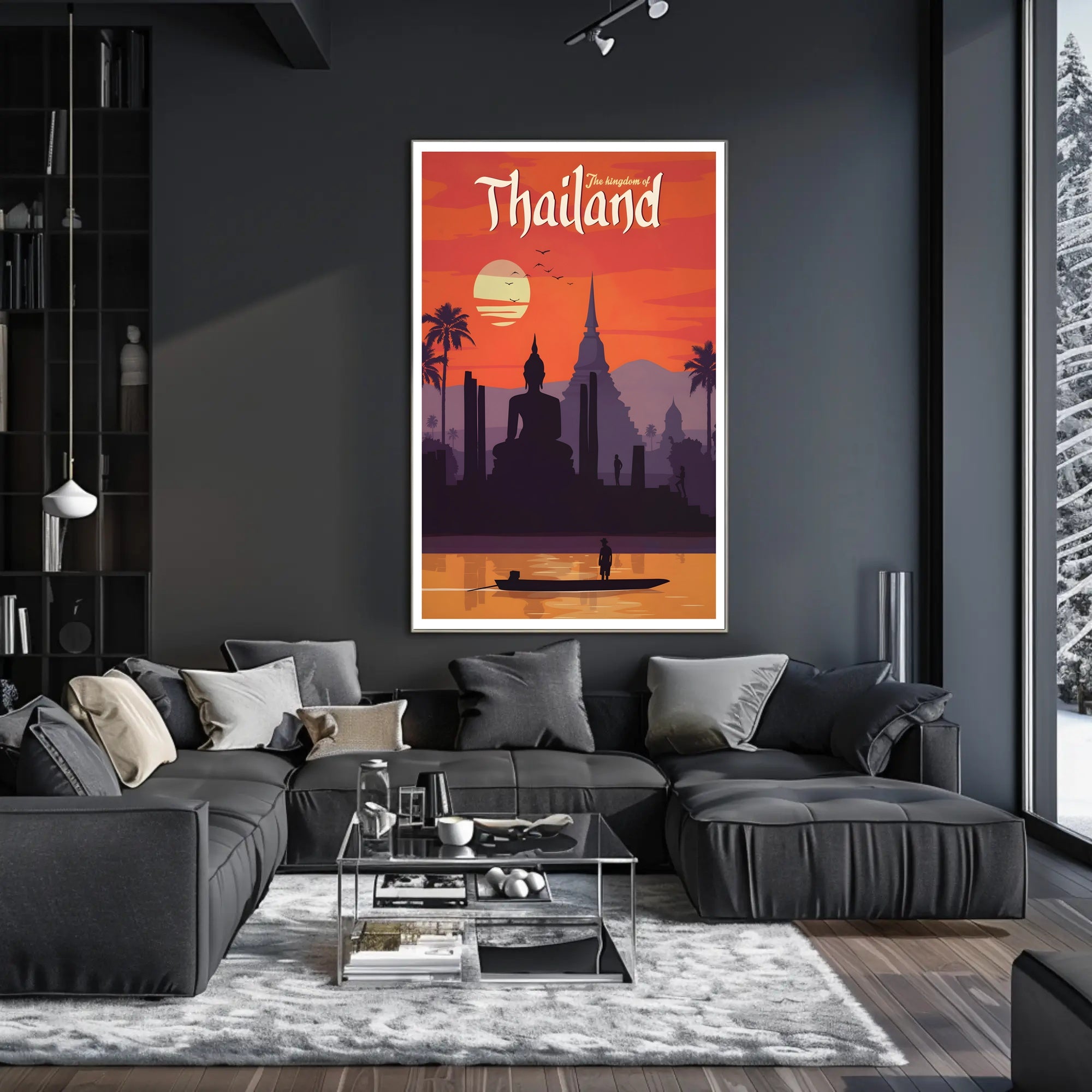 Thailand Buddha & Temple Retro Travel Poster PosterGoat