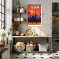 Thailand Buddha & Temple Retro Travel Poster PosterGoat