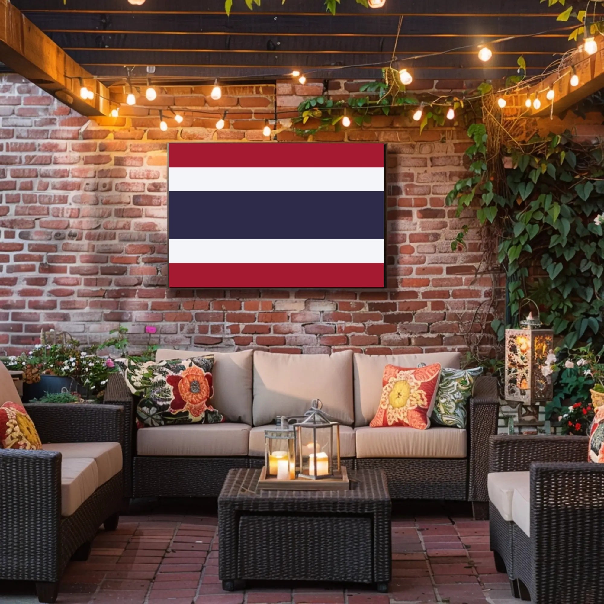 Thailand Flag Minimalist Art Print - Country Flag Poster PosterGoat