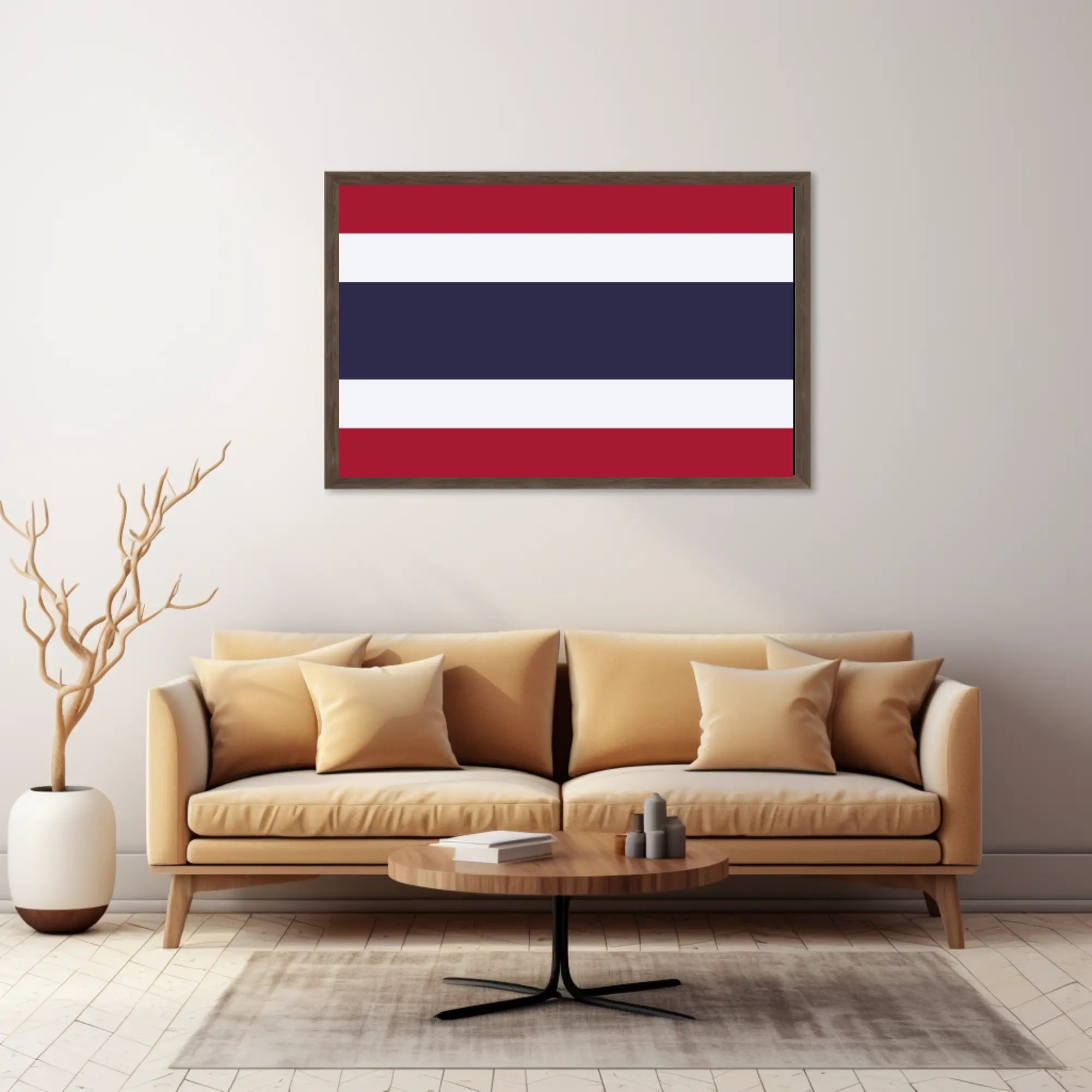 Thailand Flag Minimalist Art Print - Country Flag Poster PosterGoat
