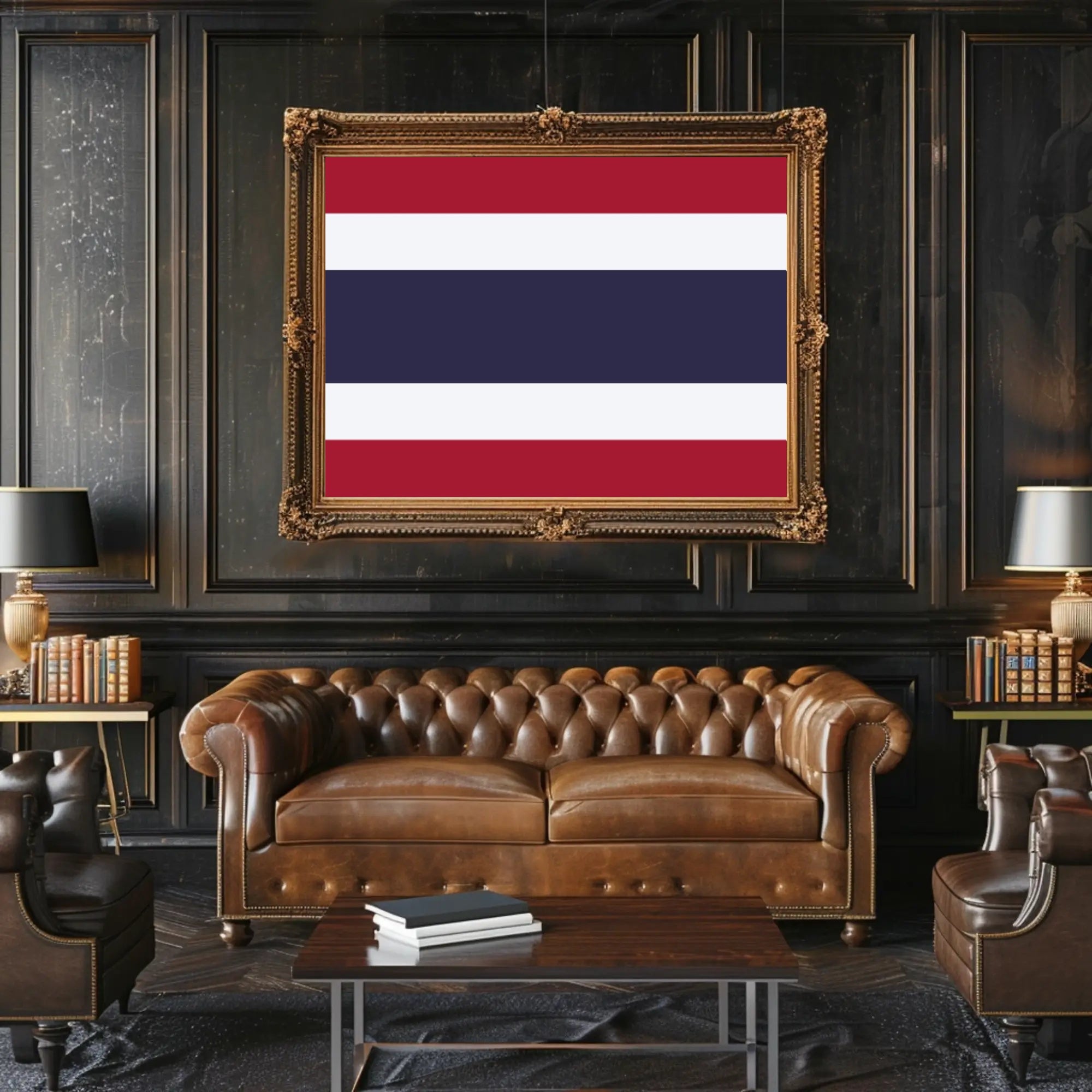 Thailand Flag Minimalist Art Print - Country Flag Poster PosterGoat