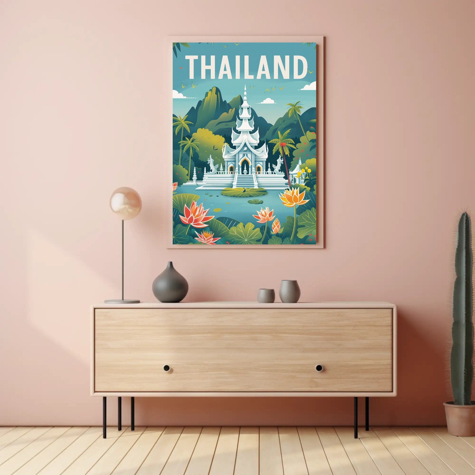 Thailand's Serene Landscape Travel Poster PosterGoat