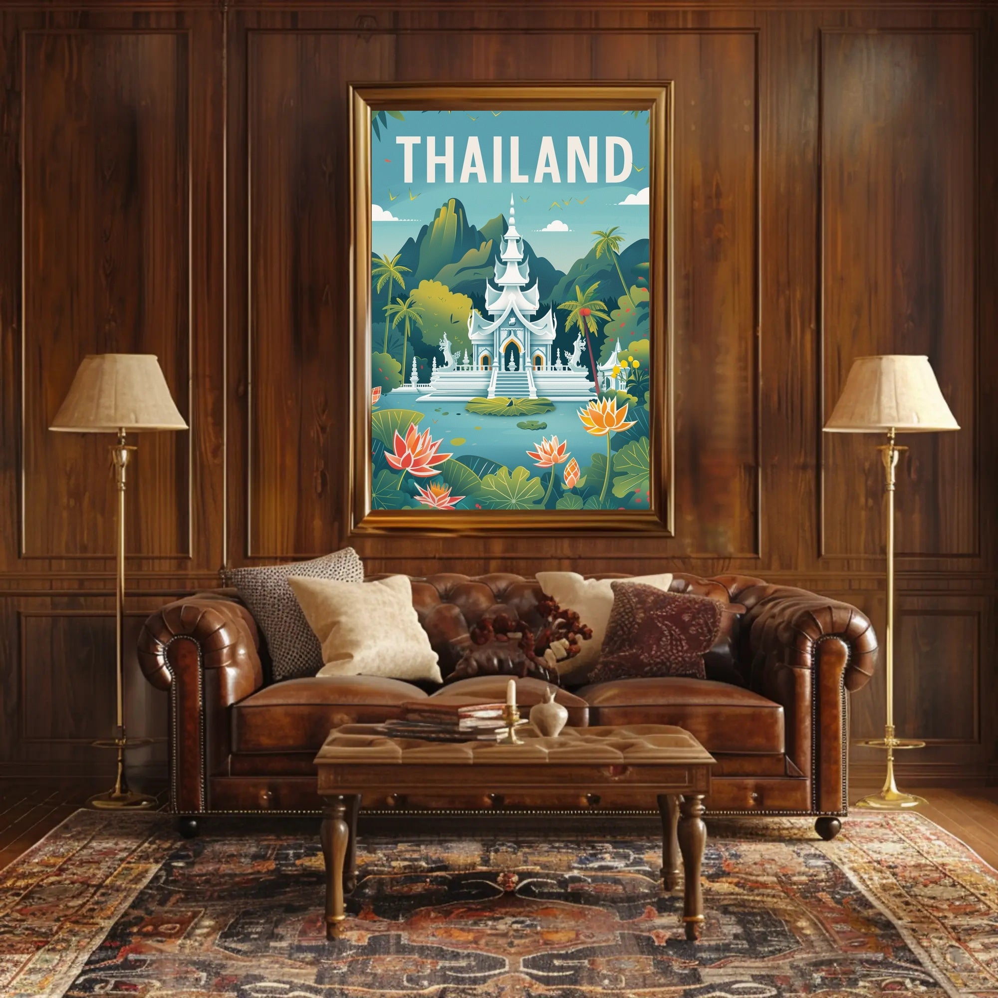 Thailand's Serene Landscape Travel Poster PosterGoat