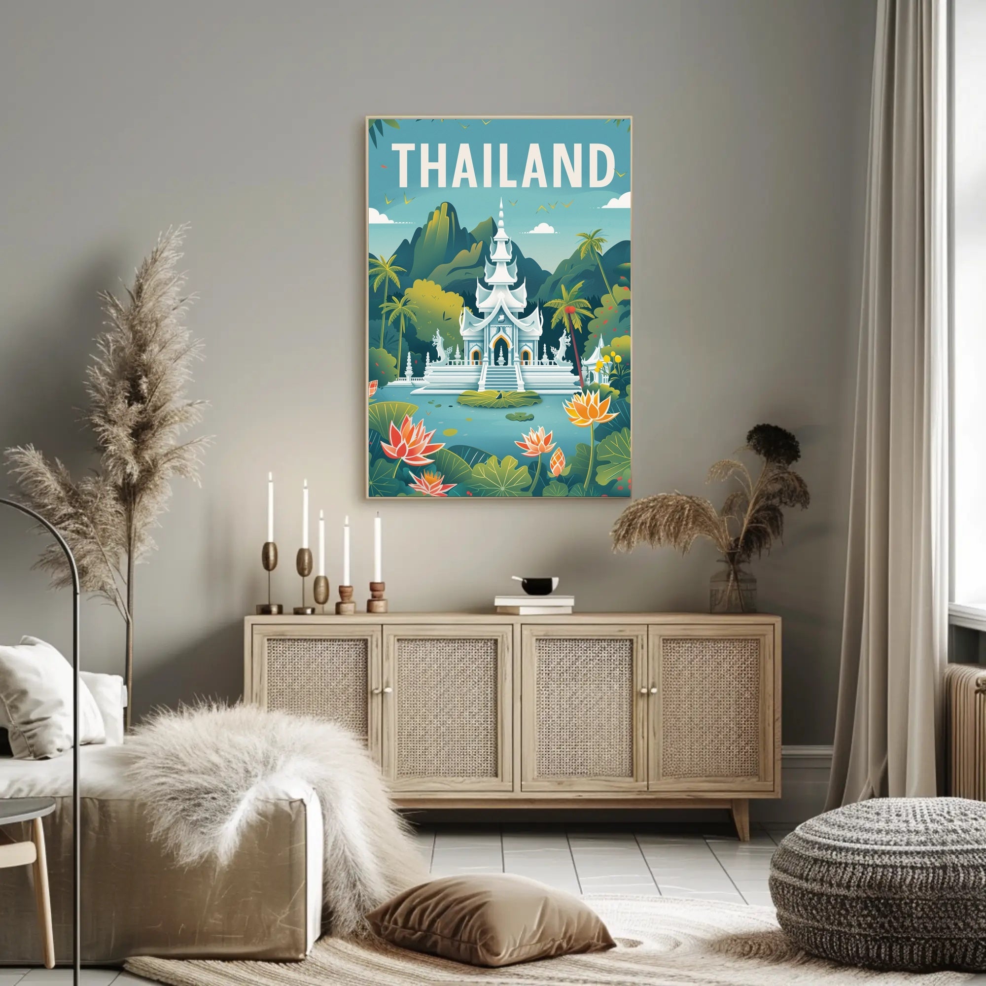 Thailand's Serene Landscape Travel Poster PosterGoat