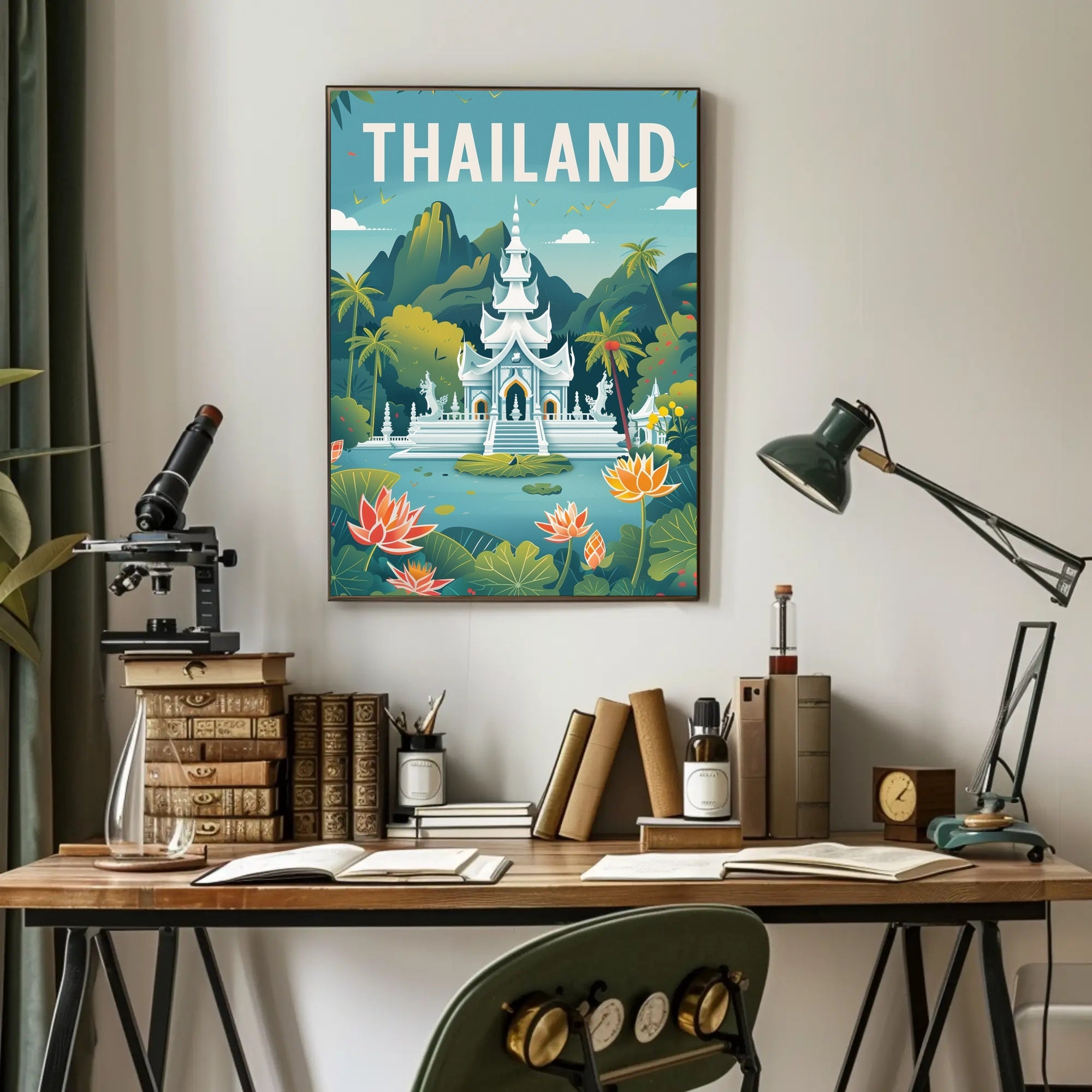 Thailand's Serene Landscape Travel Poster PosterGoat