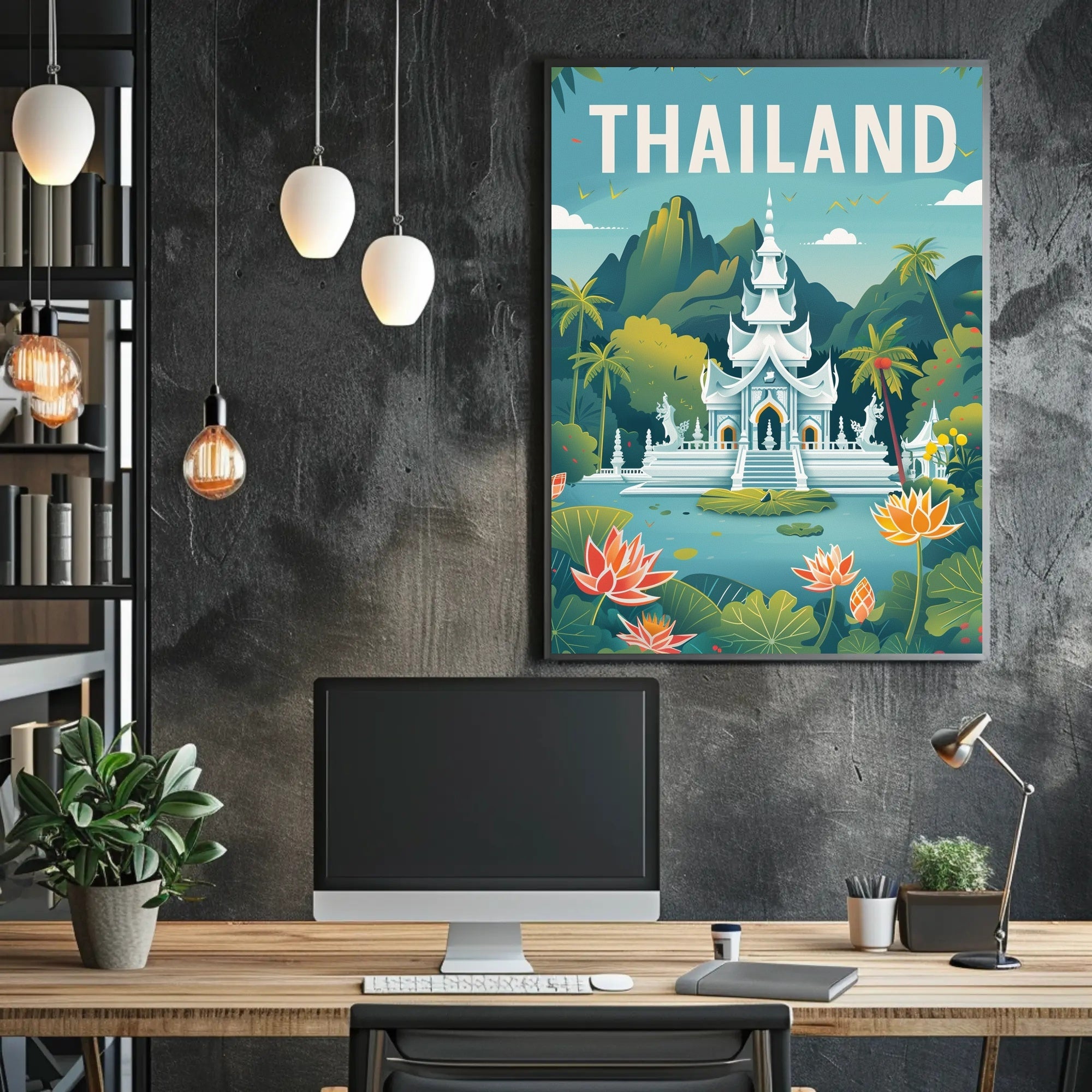 Thailand's Serene Landscape Travel Poster PosterGoat