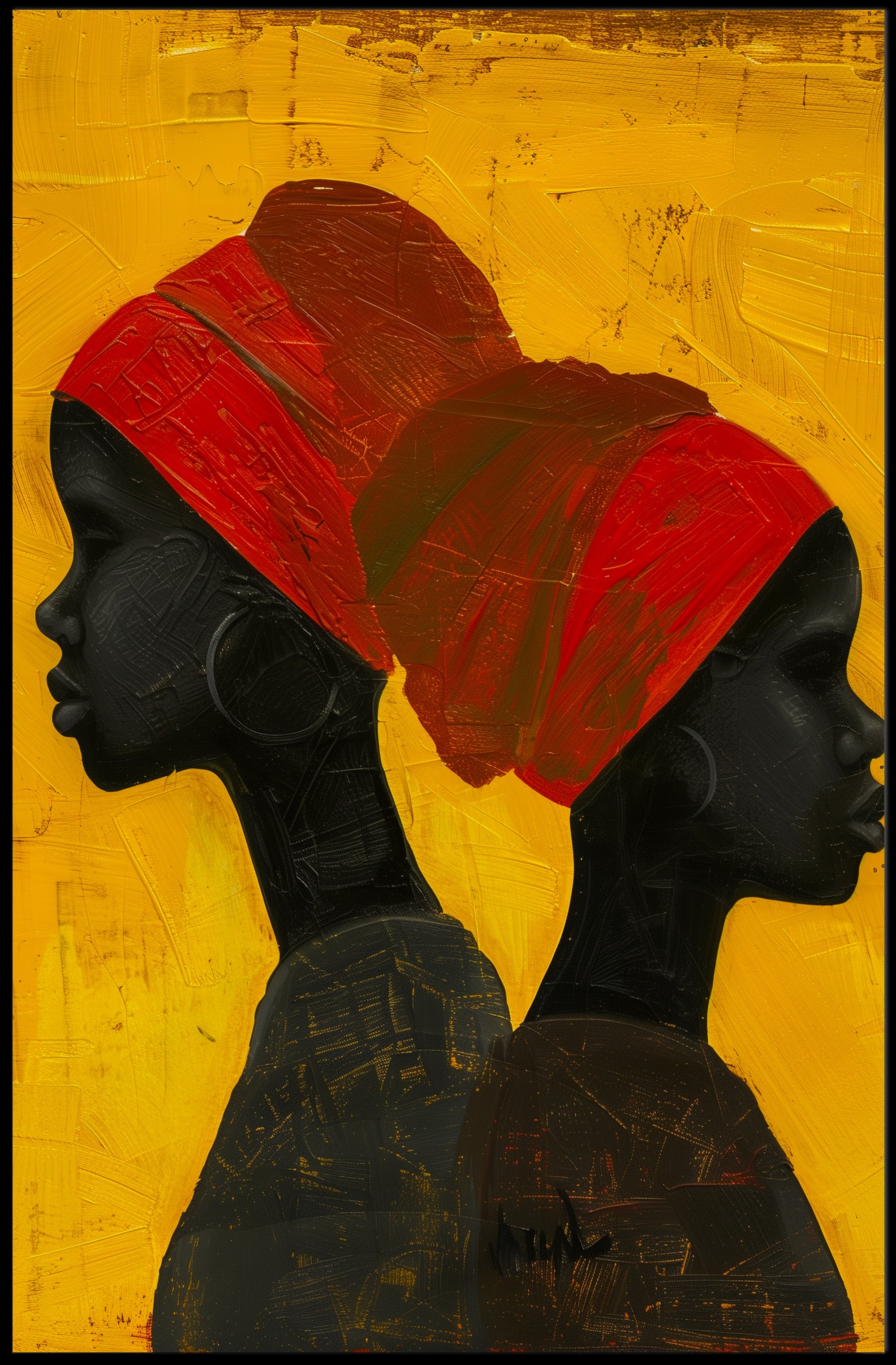 The poster features a striking and artistic illustration of two profiles of individuals Travel Poster PosterGoat