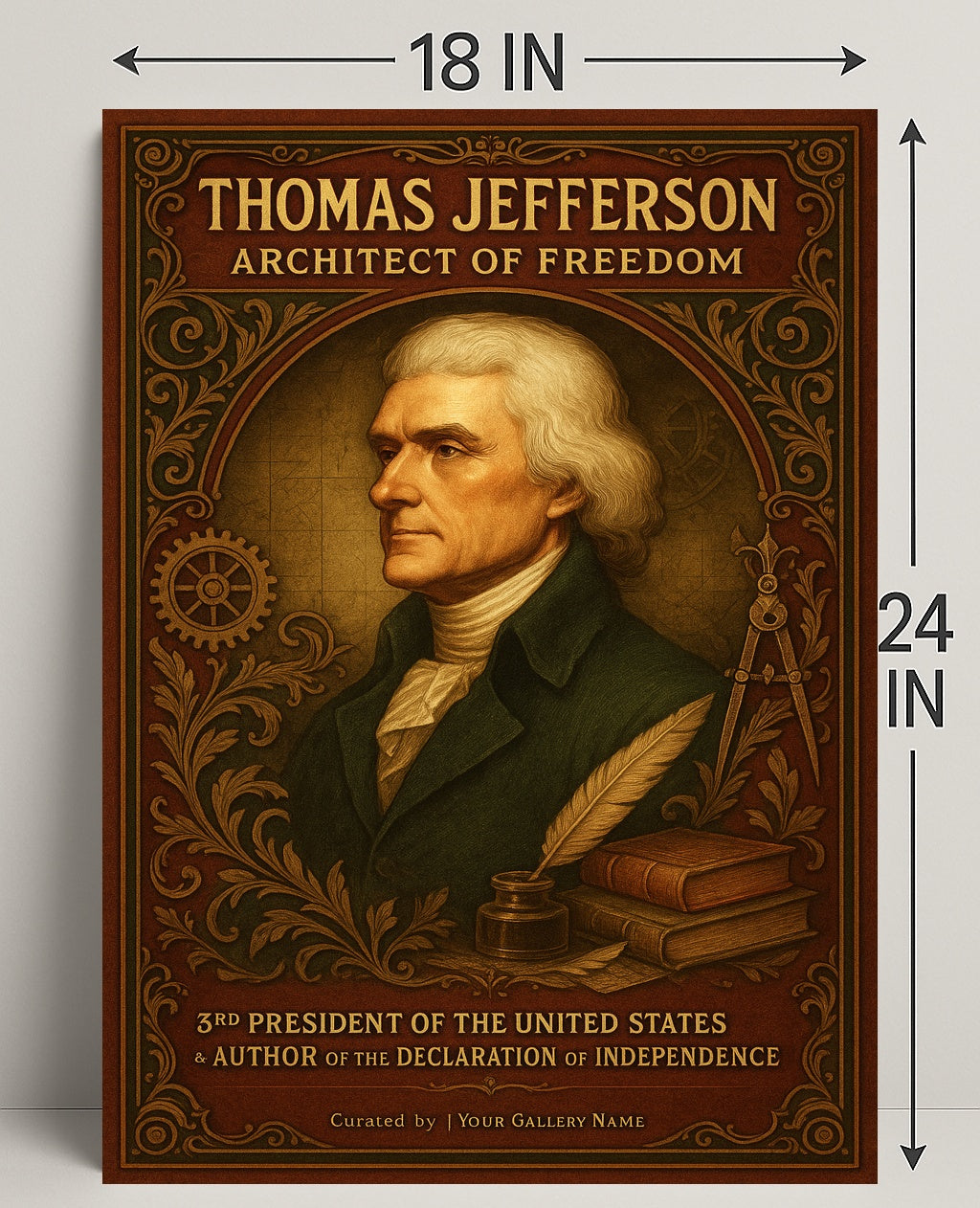Thomas Jefferson 3rd President Wall Art Print PosterGoat