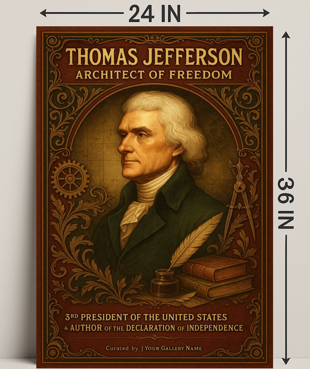 Thomas Jefferson 3rd President Wall Art Print PosterGoat