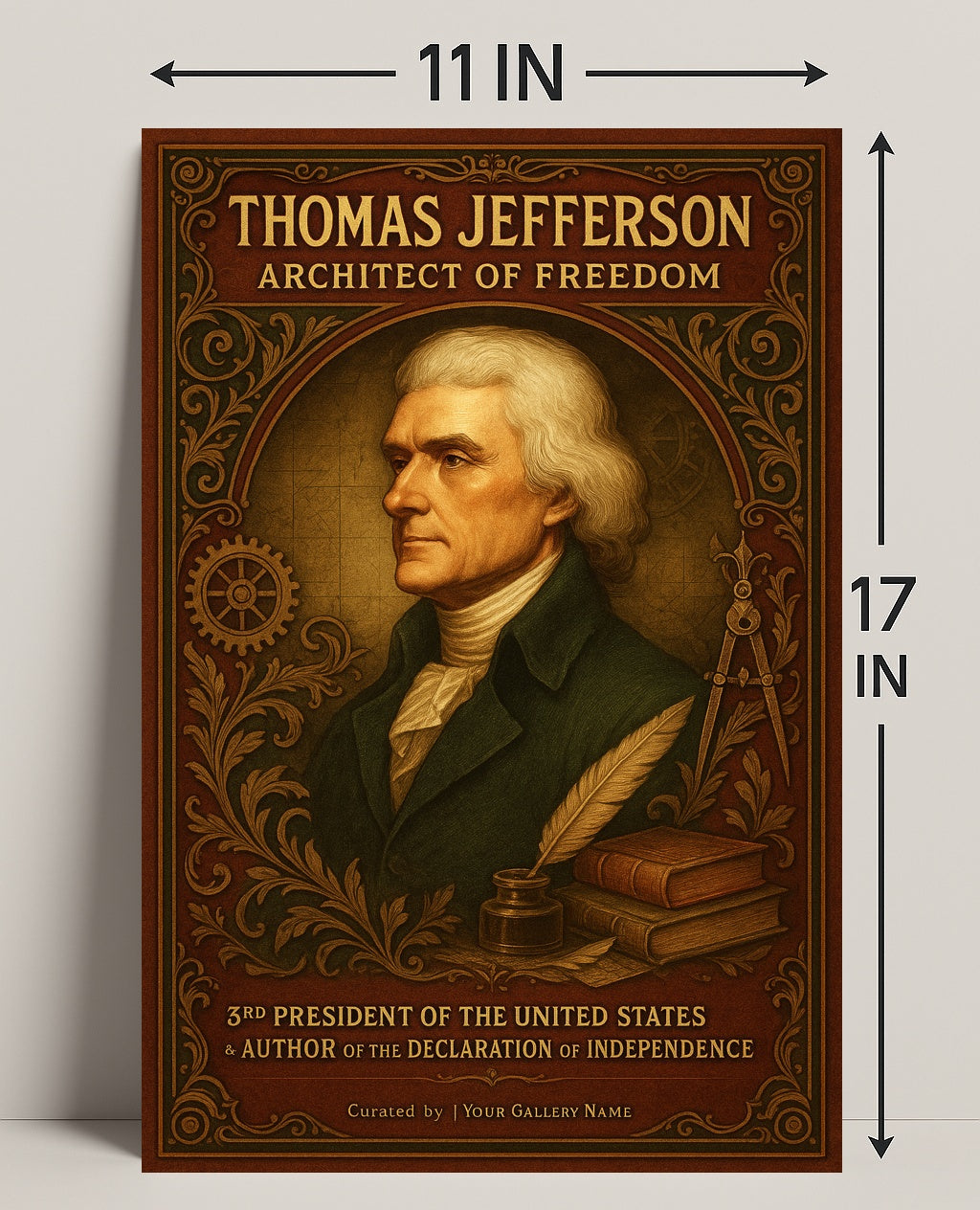 Thomas Jefferson 3rd President Wall Art Print PosterGoat