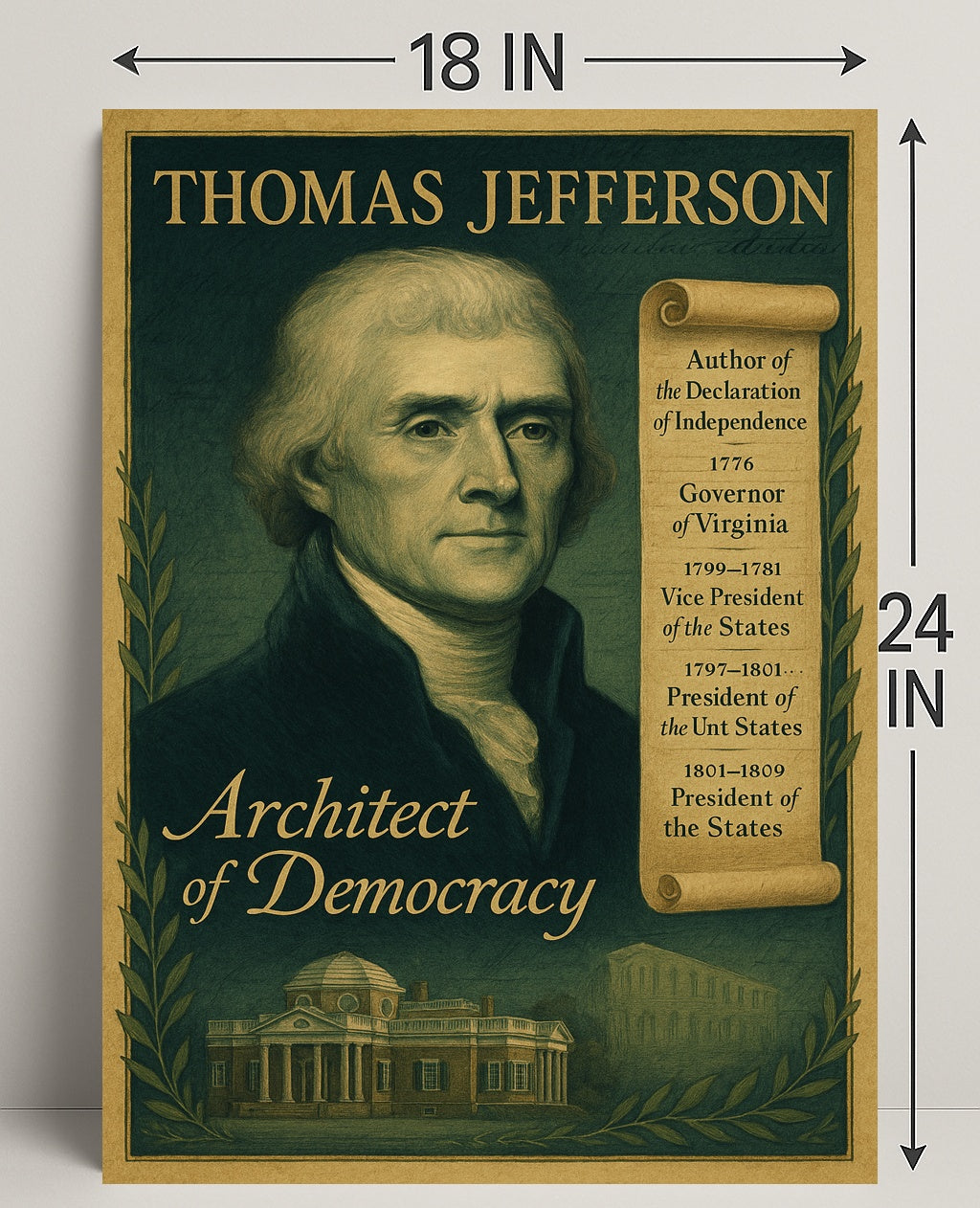 Thomas Jefferson Architect of Democracy Poster PosterGoat