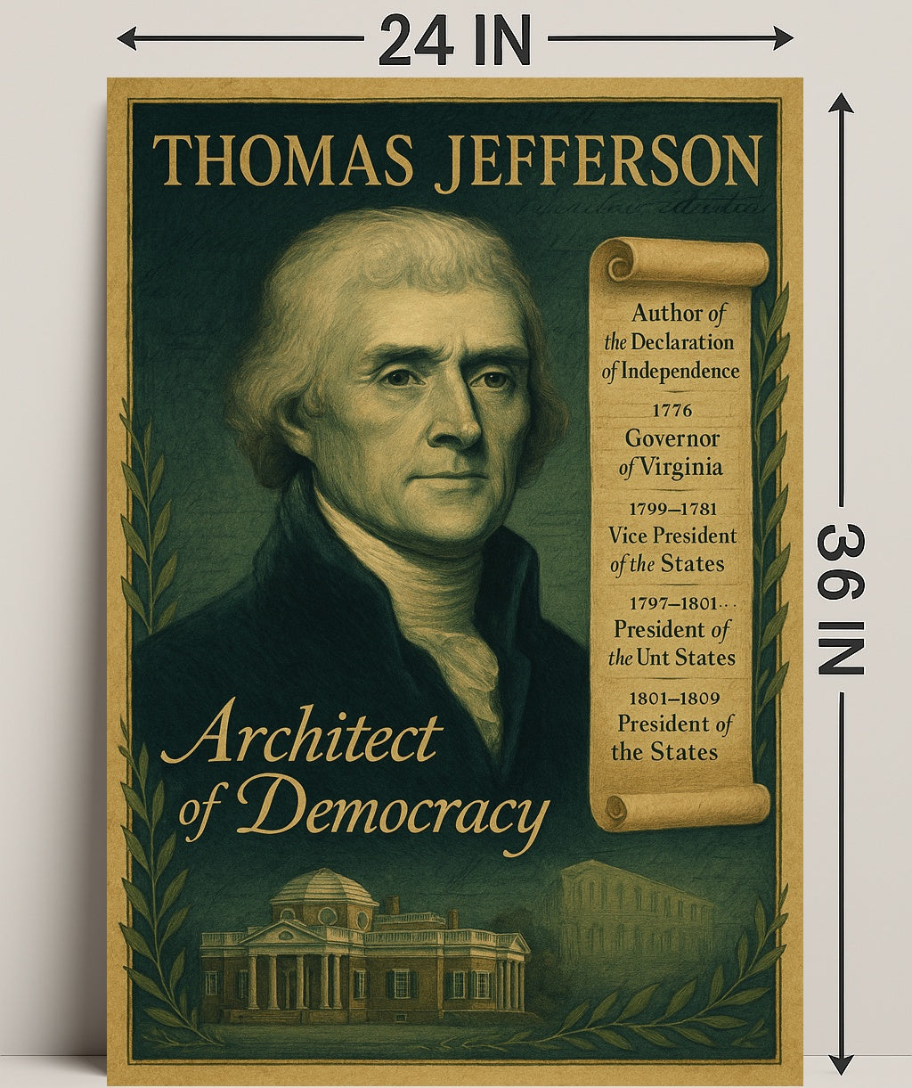 Thomas Jefferson Architect of Democracy Poster PosterGoat