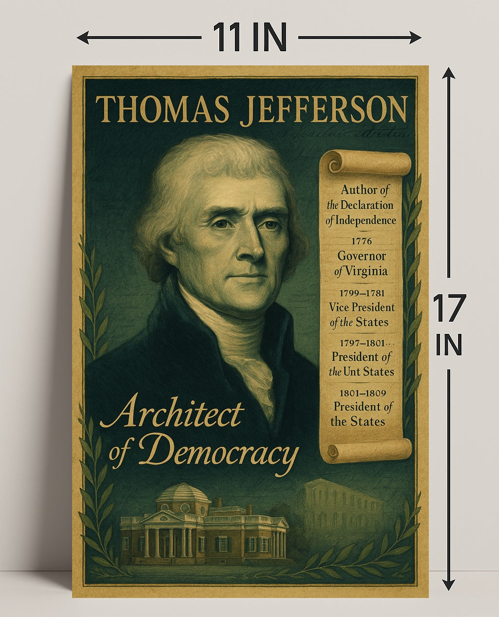Thomas Jefferson Architect of Democracy Poster PosterGoat