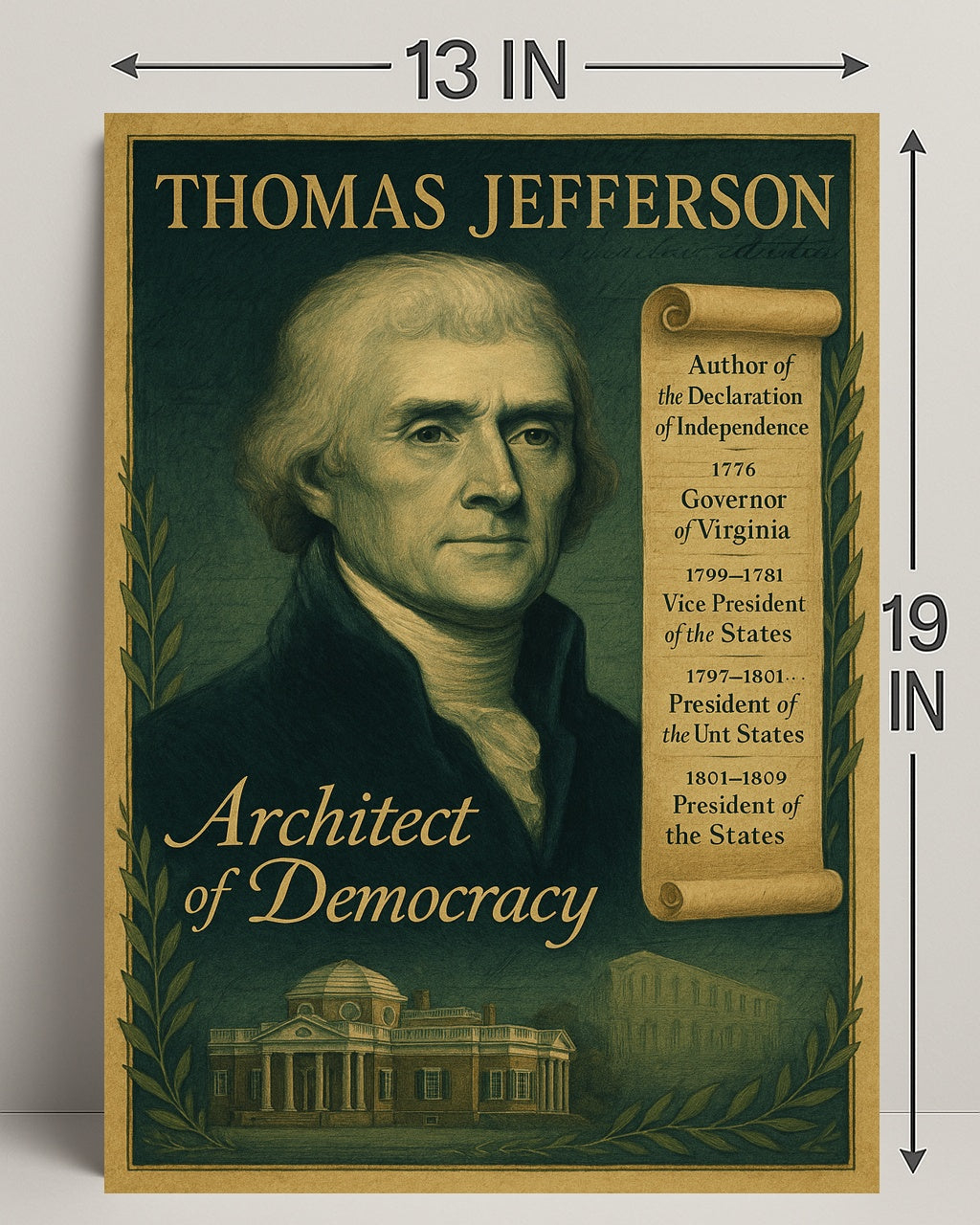 Thomas Jefferson Architect of Democracy Poster PosterGoat