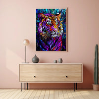 Tiger Mosaic Art in Vibrant Colors Animal Poster PosterGoat