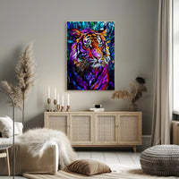 Tiger Mosaic Art in Vibrant Colors Animal Poster PosterGoat